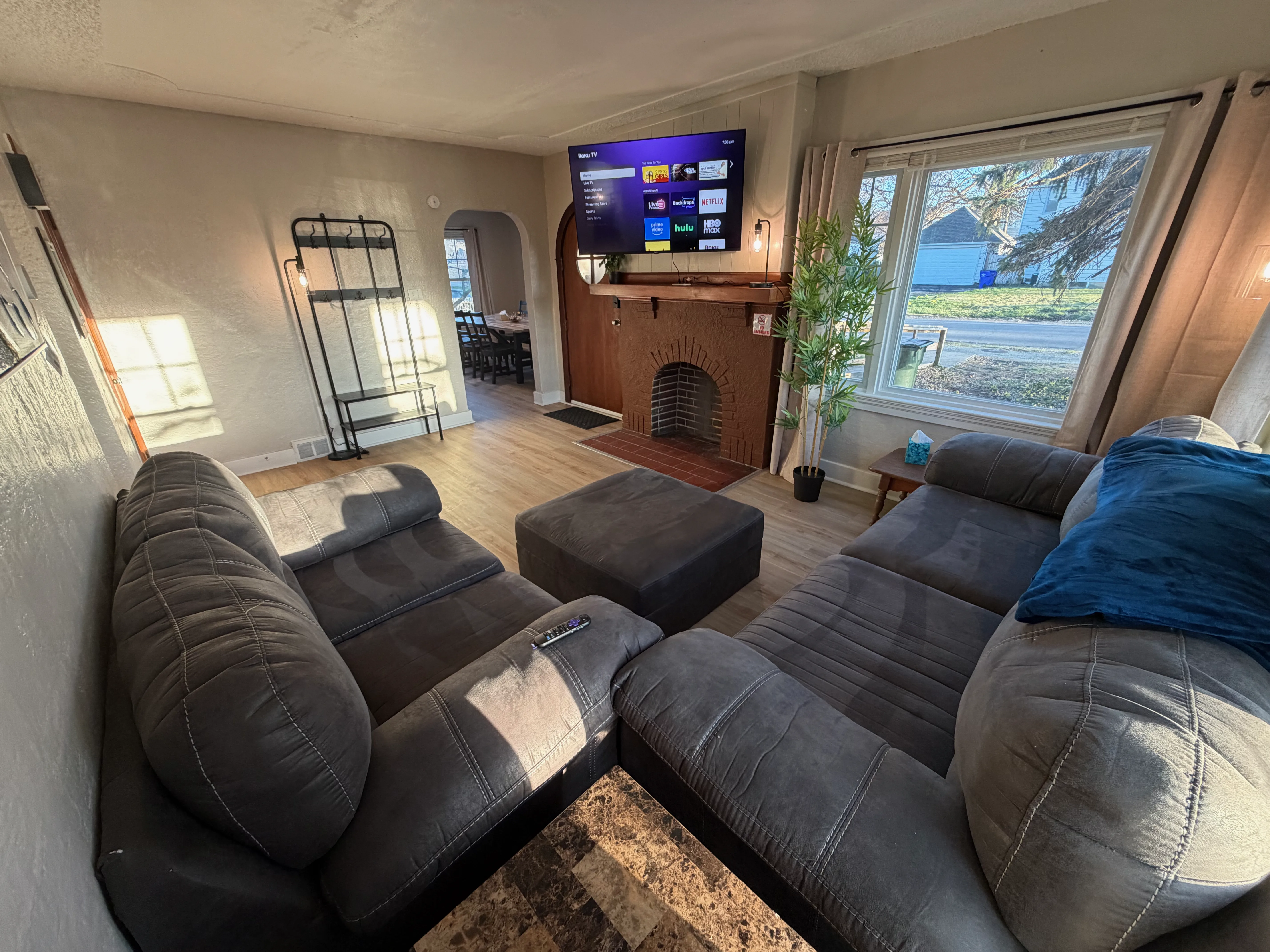 Spacious living room with sectional sofa at The Land of Cleve, Dayton OH