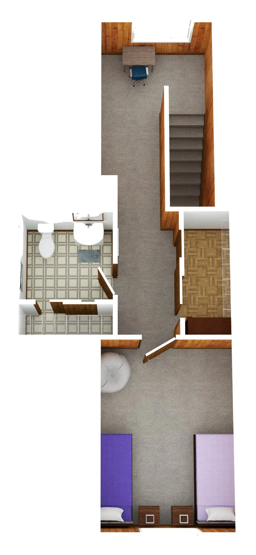 Upper Floor floor plan — The Snooze on Cruz